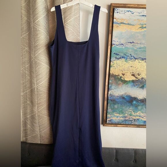 Good American Scuba Modern Tank Maxi Dress Navy Blue Sleeveless Sz 5-2X - Picture 7 of 14